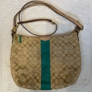 COACH- Signature Stripe Convertible Hobo
Canvas